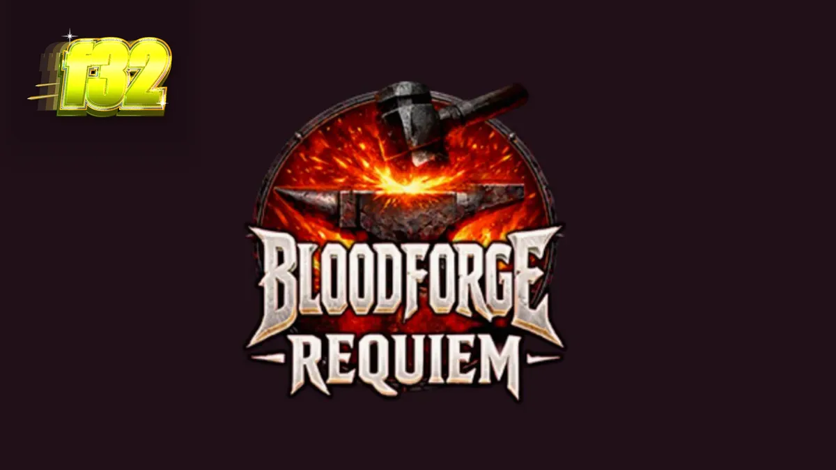 Tampilan visual slot Bloodforge Requiem dengan tema api dan baja